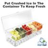 Seasoning Storage Box Removable 4/5 Clear Crystal Acrylic Kitchen Chilled Container Salt Sugar Server with Spoon Lid