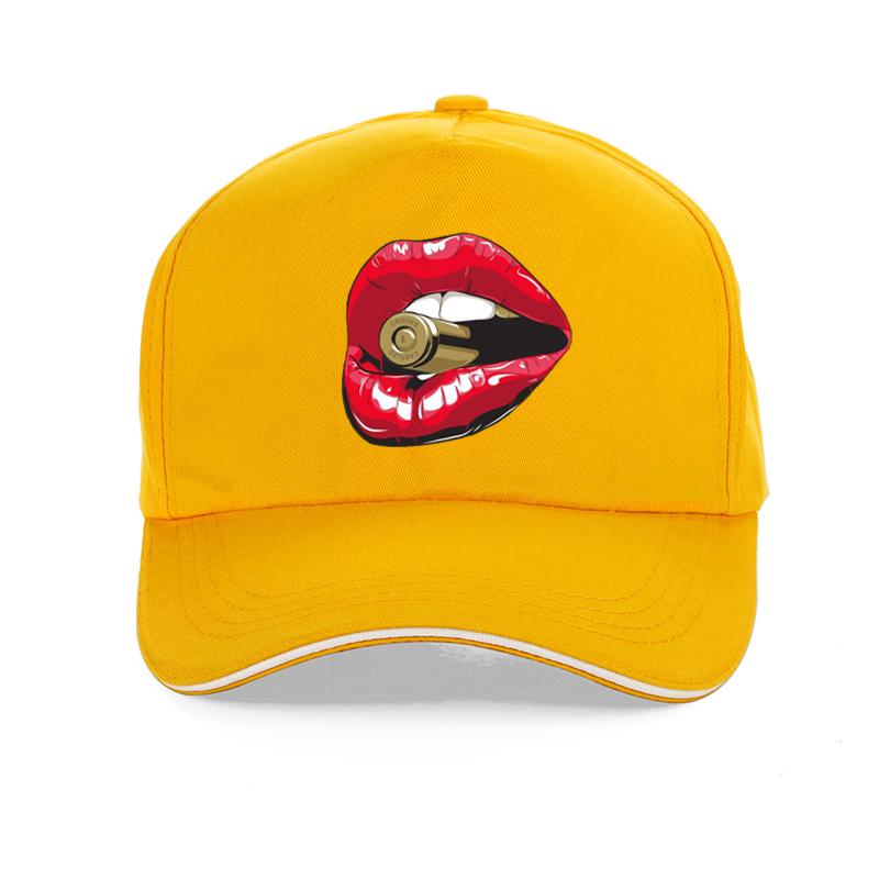 Summer Fashion Red Lips Bullet Print Women Baseball Cap Men Casual Brand Cotton Funny Swag Aesthetic Unisex Hip Hop Gothic Hat