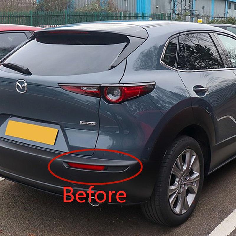 Nebelschlussleuchte Abdeckung Zierleiste für Mazda Cx30 Cx-30 Cx 30 Kunststoff Chrom Auto Zubehör 2 Stück