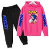 Children's Sportswear Set-Sony Cartoon Animation Printed Hooded Jacket+trousers Comfortable Fit Suitable Boys Girls Aged3to13