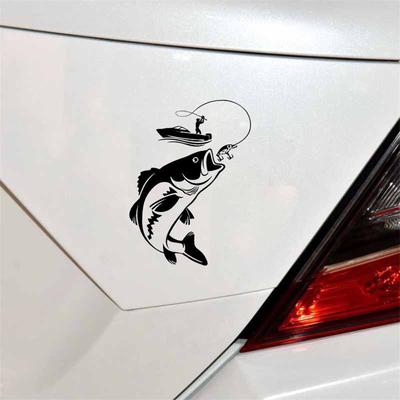 Autocollant de Voiture Amovible Poisson Dos Adhésif Fort Sans Danger Pour la Peinture Divers Styles Des Petites Lettres aux Grandes Scènes de Pêche