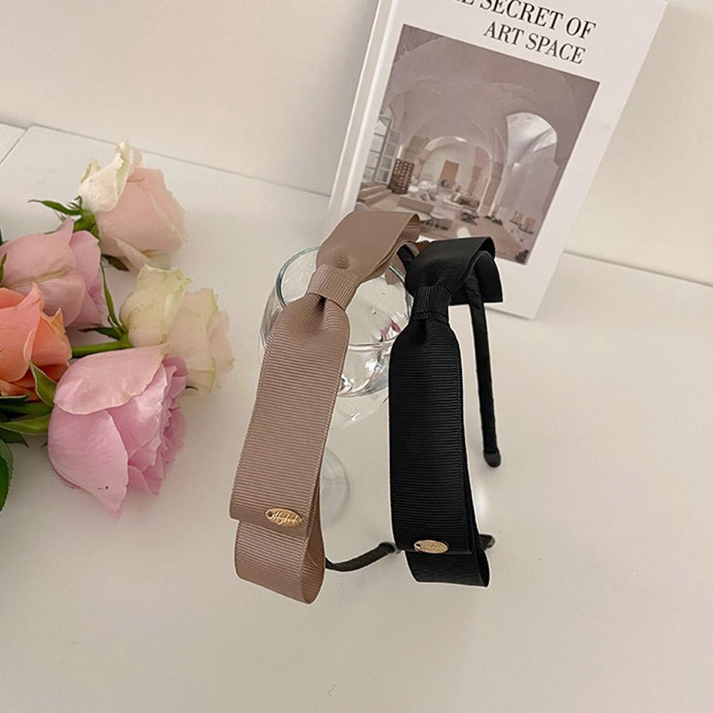 Wide Fashion Women Solid Color Cloth Hair Hoop Bow Headband Headwear Hair Accessories