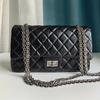 Rhombus chain leather women's bag personalized burst pattern first layer cowhide high-end commuting shoulder messenger bag