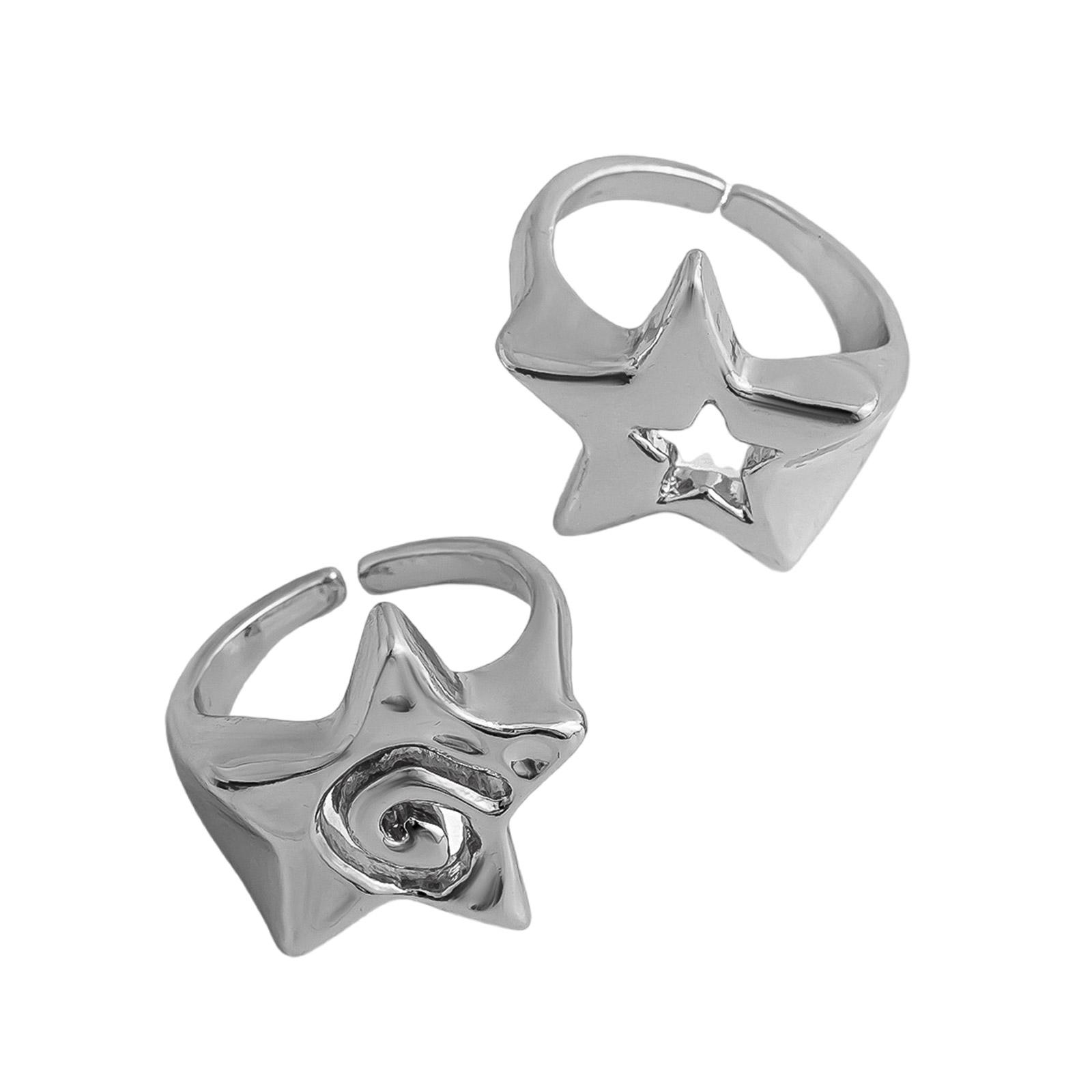 

Кольца на фаланги в виде полых звезд, простые кольца на фаланги в виде звезд, многофункциональные кольца, аксессуар, идеально подходящий к любому наряду серебряный
