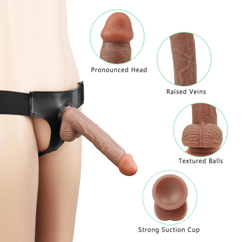 Sele Strap-On Realistiske Dildoer Anal G-punkt Stimulering Prostata Massasjeapparat Voksen Sexleketøy for Kvinner Par Lesbisk