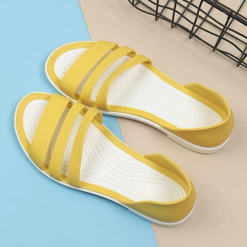 Sandales Plates Polyvalentes Chaussures en Gelée Plastique Antidérapantes Chaussures de Pluie Imperméables Chaussures d'Été de Plage pour Femmes Fée