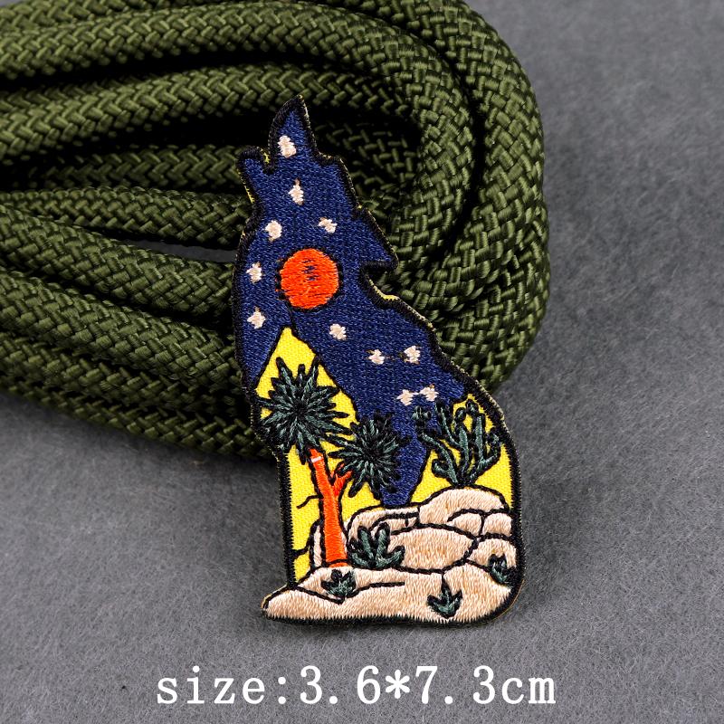Heart Landscape Patch Iron On Patches For Clothing Wilderness Outdoor Embroidery Patches For Clothes Adventure Patch Stickers