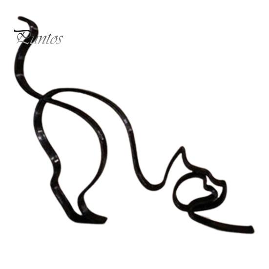 

Металлическая фигурка животного, собаки, кошки, минималистское искусство, скульптура, настольный декор, абстрактная собака или кошка, украшение для домашнего офиса, стола, каминной полки, приставного столика E