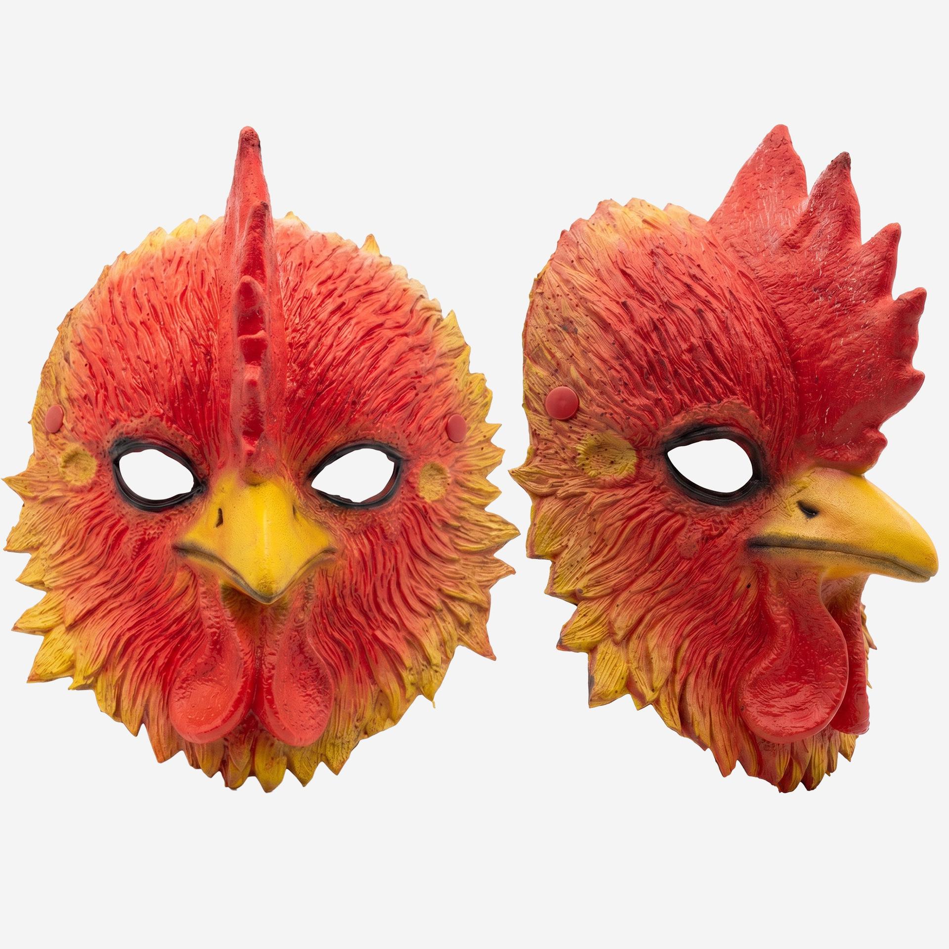 Halloween Rooster PU Foam Animal Cosplay Mask