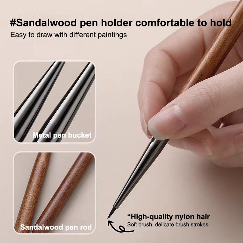 Bois de santal Ongle Gel UV Stylo Pinceau Pinceau Liner Nail Art Pinceau Dessin Peinture Fleur Outil Manucure