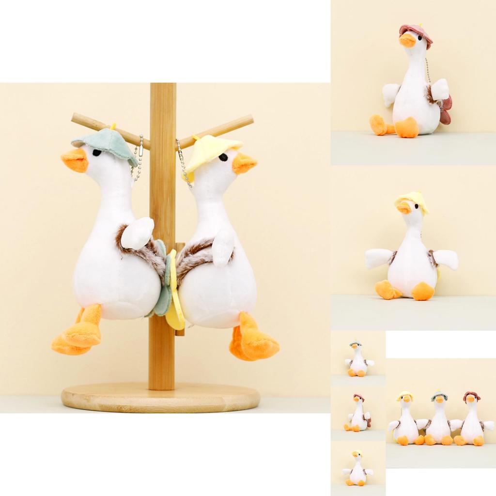 Entzückender Weißer Gans Plüschtier Schlüsselanhänger Cartoon Entenpuppe Rucksackanhänger