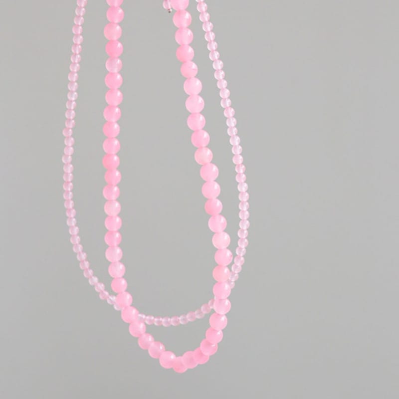 modernlike silver 925 pink amethyst gemstone necklace 3mm