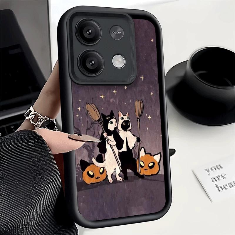 Phone Case for Xiaomi Redmi Note 15 14 13 Pro Plus Black Cat Witch Aesthetics Shell 12S 11 11S 11T 5G 14S Soft Silicone Funda