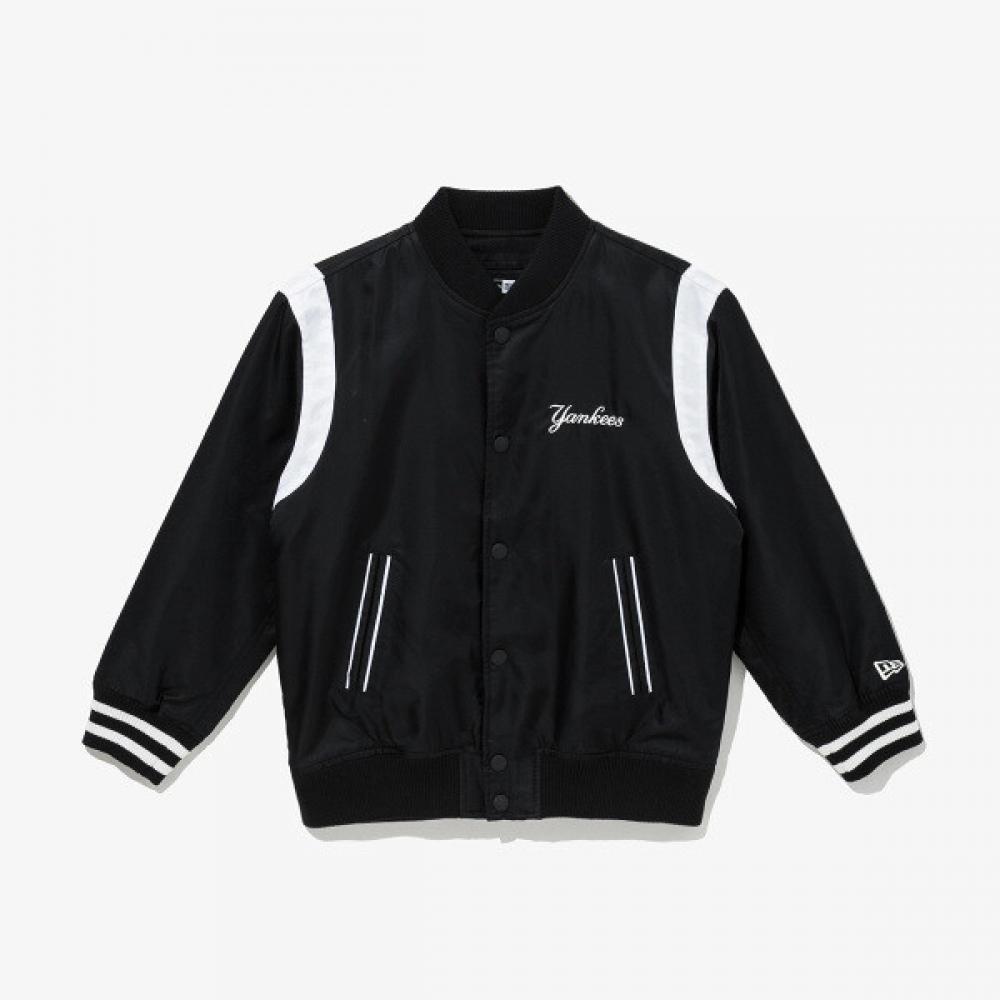 New Era New York Yankees Shoulder Point Stadium Jacket Black 14677752 blacks/160 (1213 years old)