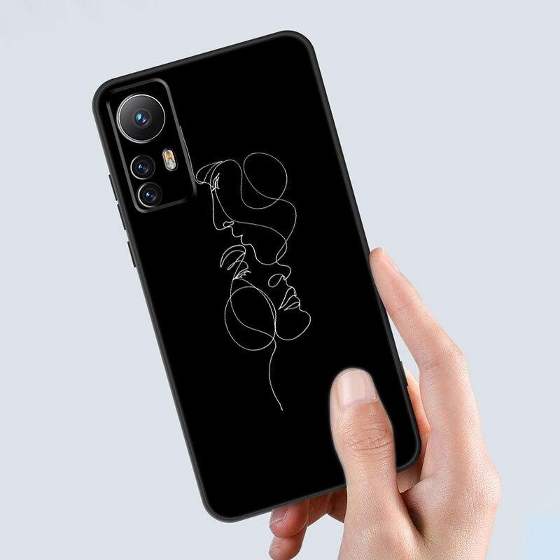 Abstract Art Line Phone Case For Xiaomi Mi 10T 11i 11T Note 10 11 Lite NE F1 POCO F3 M3 X3 GT NFC M4 X4 Pro 5G Soft Black Cover