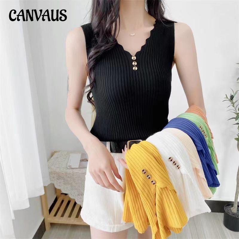 Summer Women's Vest Large Size Sleeveless Ice Silk Solid Color Camisole V-neck Short Bottoming Shirt Top Loose Elastic