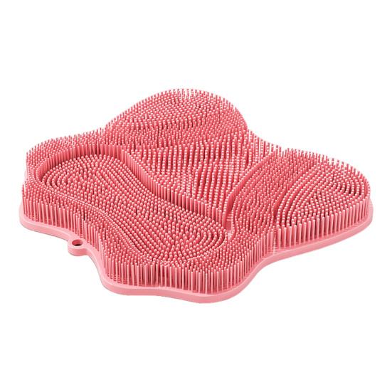 Silikon Badebürste mit Saugfußbasis Fußmassagegerät Schrubber Weiche Borsten Massagebürste Vielseitiger Rückenschrubber