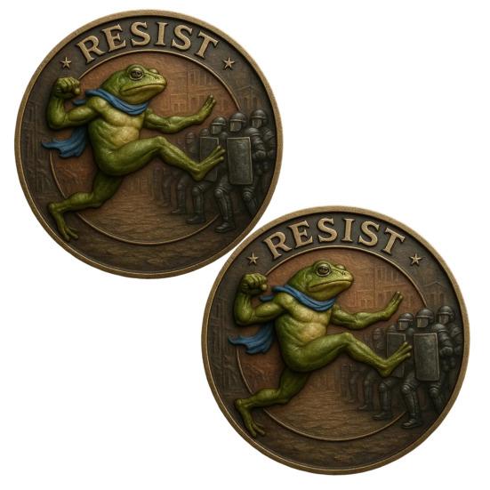 Yousheng Portland Frog Coin Vintage Frog Resist Coin Commemorative Inspirational Challenge Coin Collectible Gift for Inspiration Support Free Spirits