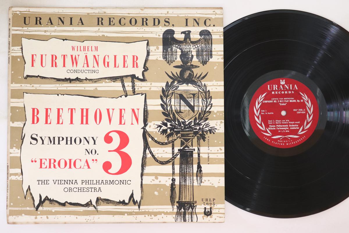 

LP Record WILHELM FURTWANGLER, VIENNA PHILHAR - Ludwig Van Beethoven Symphony No. 3 URLP7095 URANIA 1953 US Classical Used