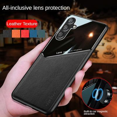 Custodia con Texture in Pelle Per Samsung Galaxy M15 M35 M55 M34 M54 A06 A16 A15 5G A25 A35 A55 Cover Aspirazione Magnetica Coque Fundas Capa