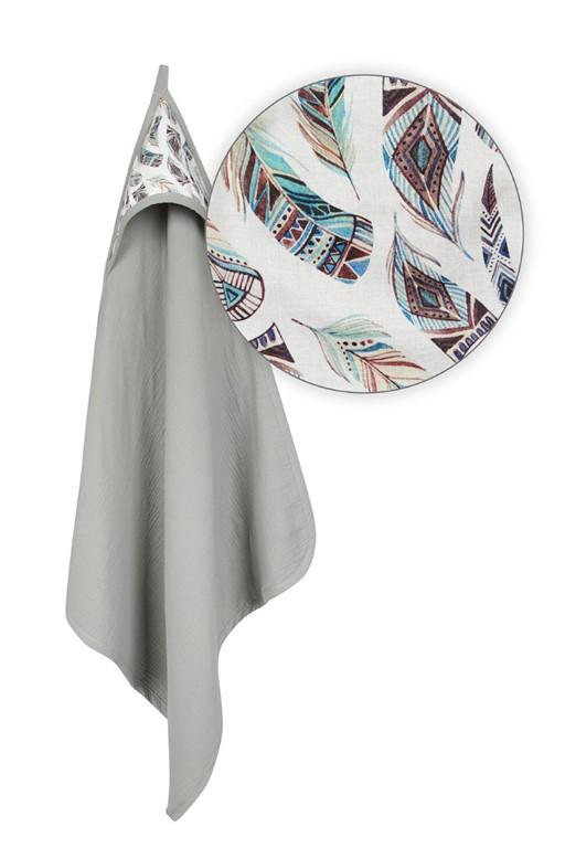 Muslin design bath towel, size 85x85