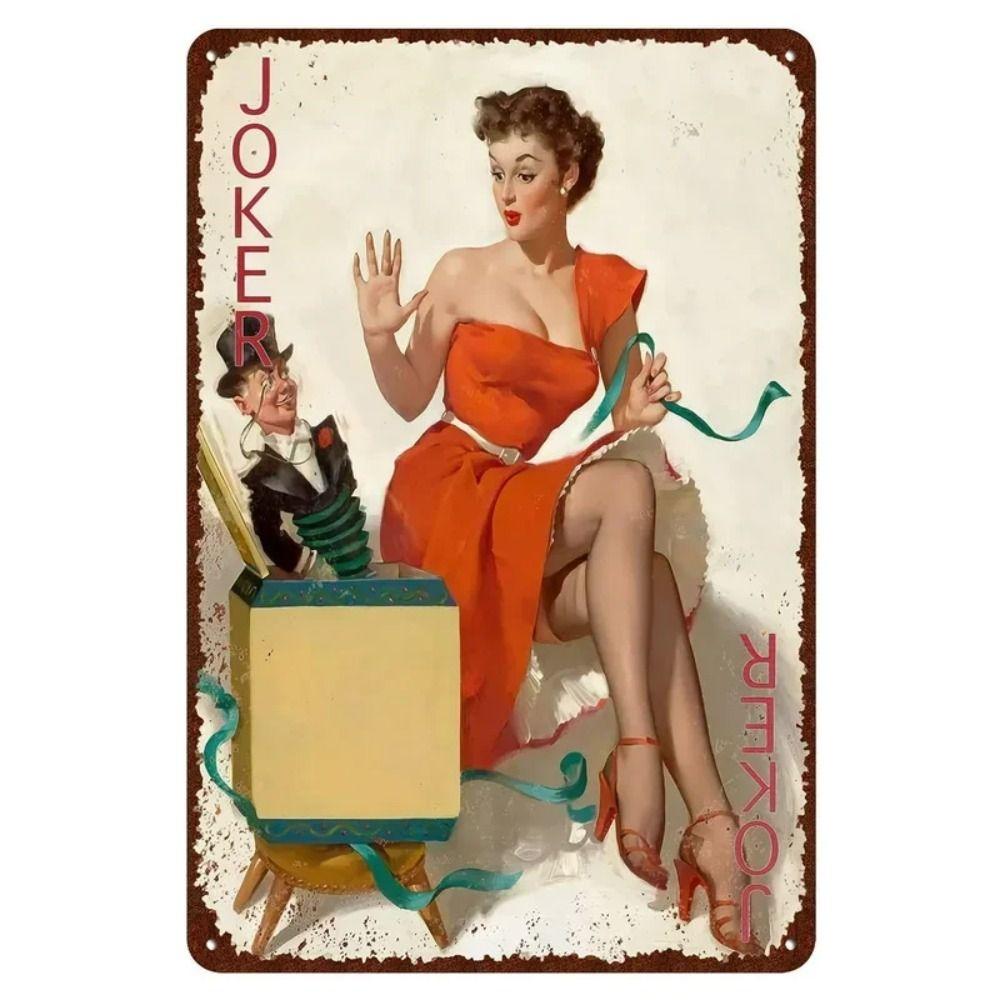 Pin-Up Girl Retro Metallwand Schild 30x20cm