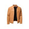 Southern winter warm button fashion domineering locomotive men's multi-pocket fleece PU jacket zipper cardigan leather jacket men