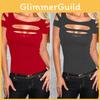 Premium Quality Summer Women's T-shirt Short Sleeve Broken Style Stretch Blouse For Nightclub