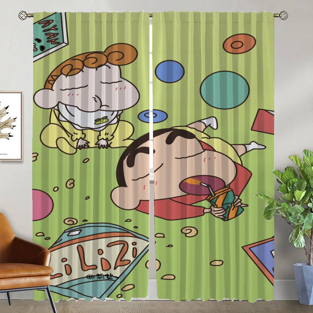 Kitchen Curtains for Camera Crayon Modern Living Room Curtains 2 Pieces Halloween Decoration Blackout Curtain Shades Partition