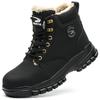 Fashion Mens Steel Toe Safety Boots Waterproof Leather Work Shoes Protective Work Boots High Top Safety Shoes Man Labor Protection Shoes