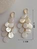 1 Pair Of Niche Design Shell Tassel Earrings, Retro High-End Temperament Earrings For Women
