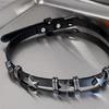Harajuku Star Pentagrams Rivet Leathers Choker for Women Sweet Trend Bracelet