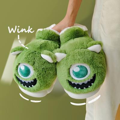 Cute Cartoon Funny Slippers Men Winter Indoor Loafers Men Soft Fluffy Slippers Warm Plush House Cotton Shoes Women Home Slippers
