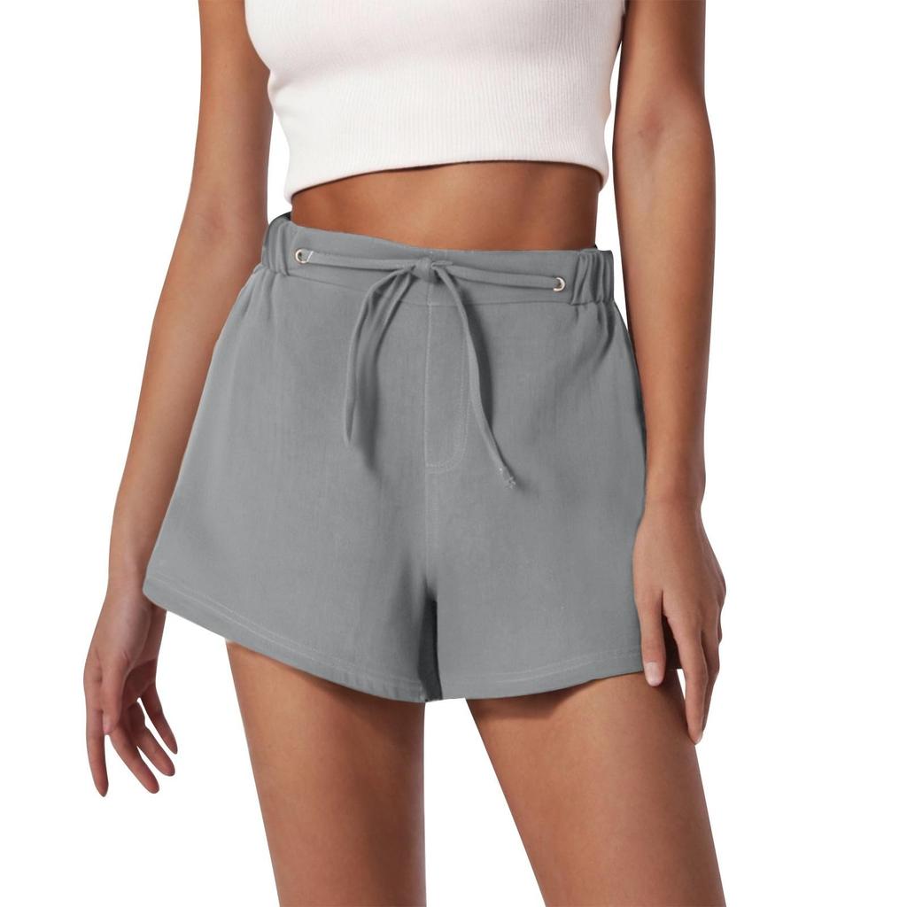 Casual Shorts For Women Summer Solid Color High Waisted Work Shorts With Pockets