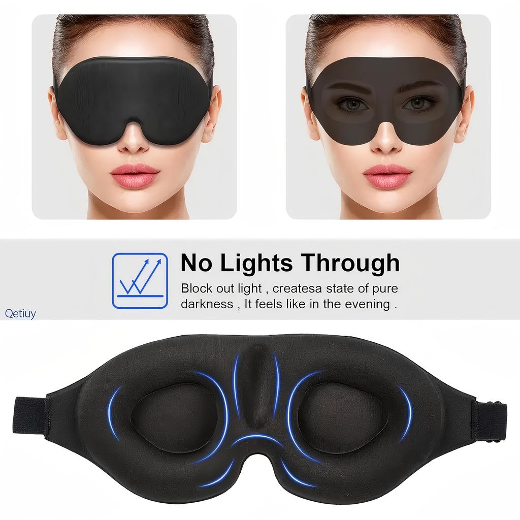 1Pc/2Pcs/3Pcs 3D Eye Contour Sleep Mask Zero Eye Pressure Eye CoverSoft And Com Fortable To Help With Deep Sleep And Yoga Relaxation Adjustable Strap