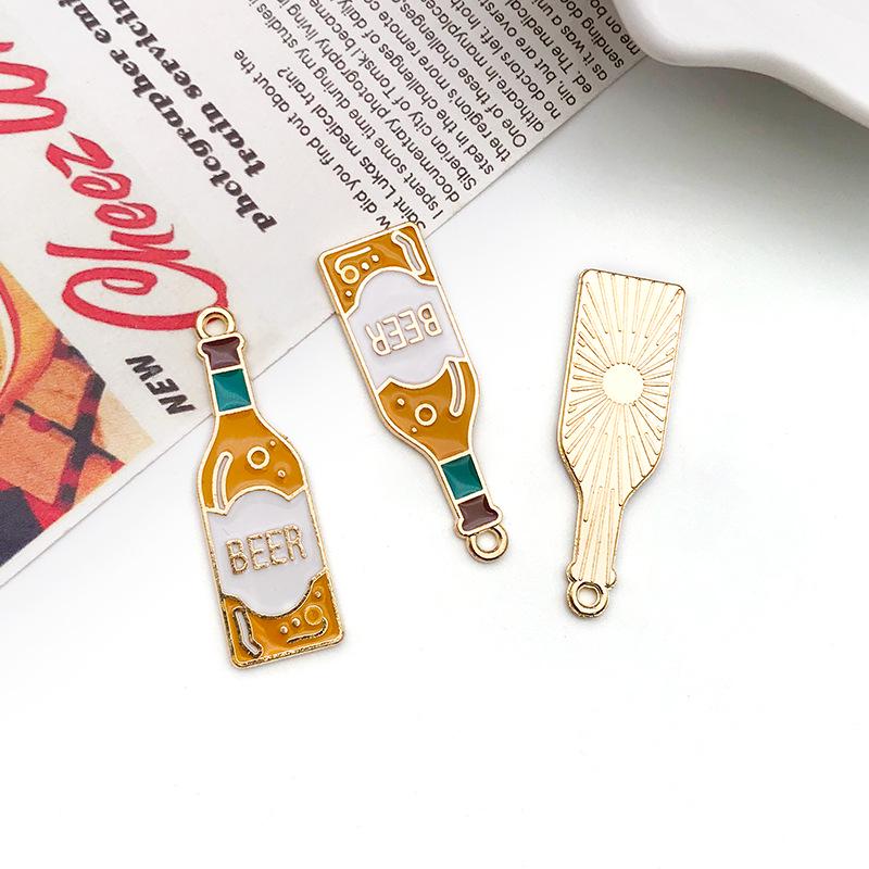 Oil Drip Beer Bottle Pendant: Creative DIY Handmade Bracelet/Necklace Accessory