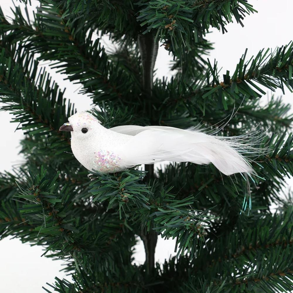 

2Pcs with Glitter Feather Artificial Red Birds Foam Simulation Feather Birds Theme Party красный