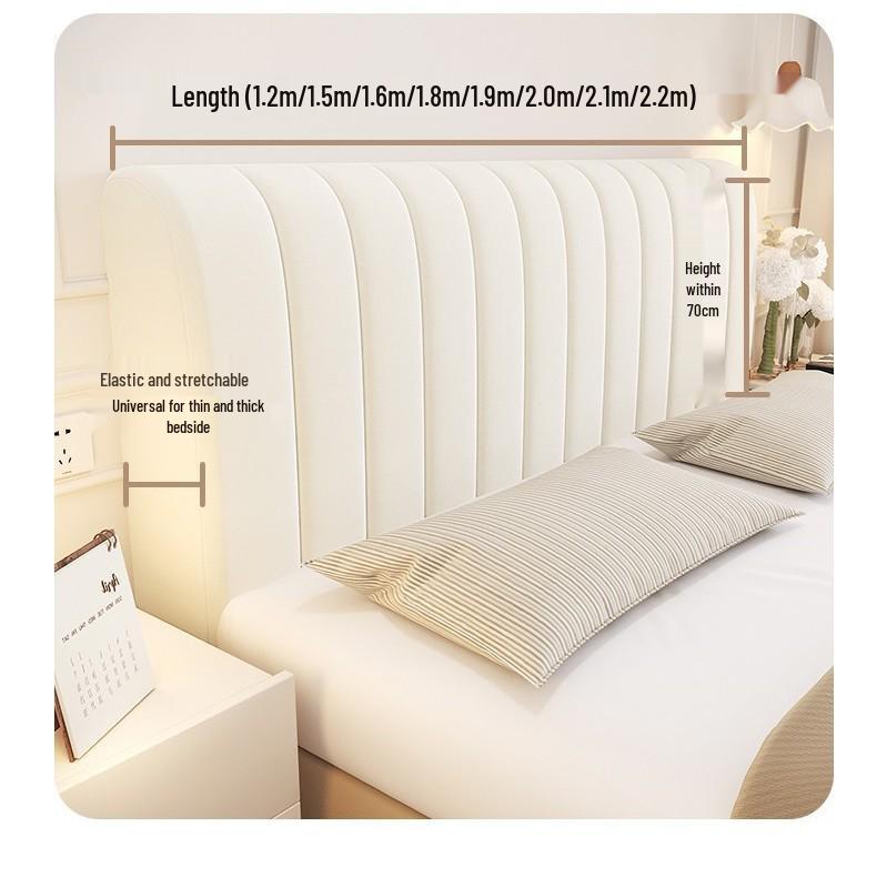 Plush Upholstered Bed Headboard Cover - Thick, Soft, Universal Anti-Collision & Dustproof Full Coverage Backrest Cover