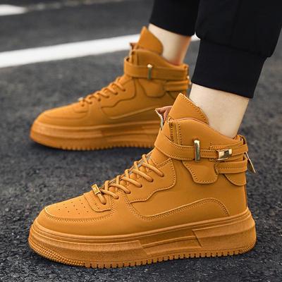 Herren 2024 Herbst/Winter Britischer Stil Mid-Top Martin Stiefel: Trendiges, lässiges Sport-Schuhwerk mit dicker Sohle