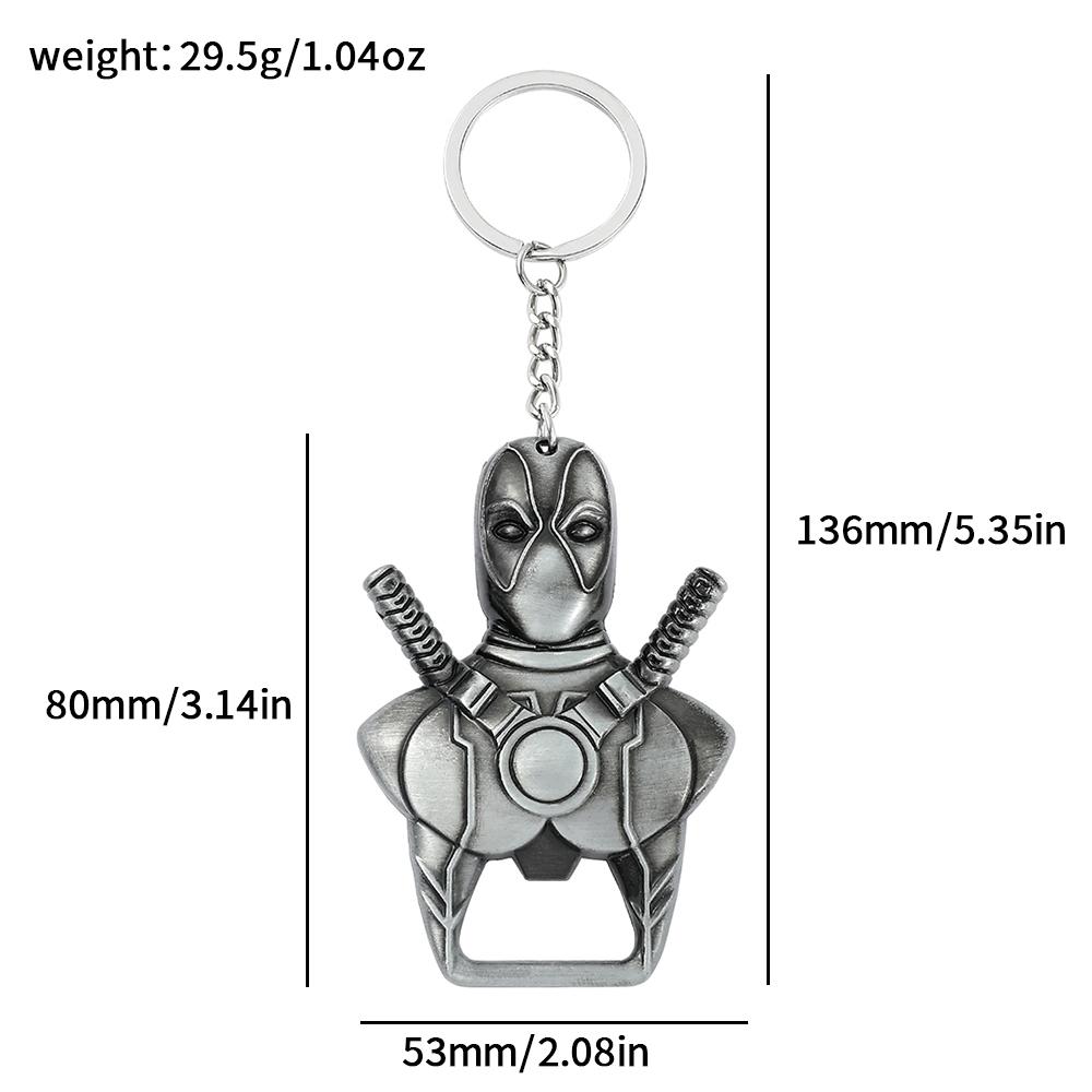 Superhero Metal Keychain Bag Avengers Pendant Thor Hammer Deadpool Spiderman Iron Man Captain America Keyrings for Carry Mini Lightweight Portable
