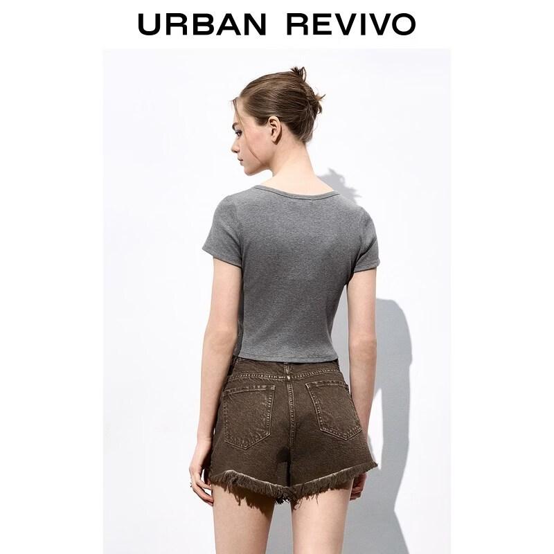 UR2026 Women's Textured Slim Short-Sleeve T-shirt