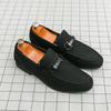 Fashion Metal Buckle Men's Penny Loafers Suede Leather Shoes Elegant Wedding Party Casual Dress Shoes Slip on Flats Business Moccasins