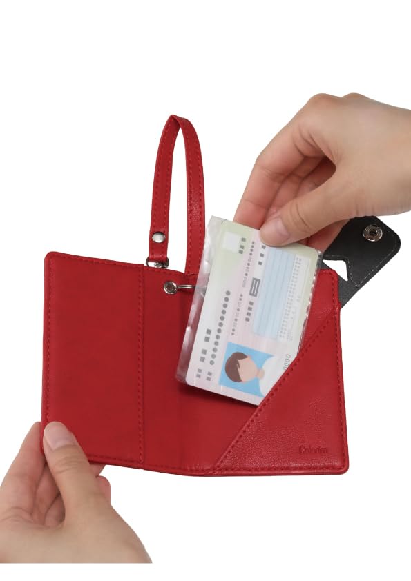 PILOT Colorim Card Case with Card CRCC1R Built-in Anti-Skimming Holder, Red,