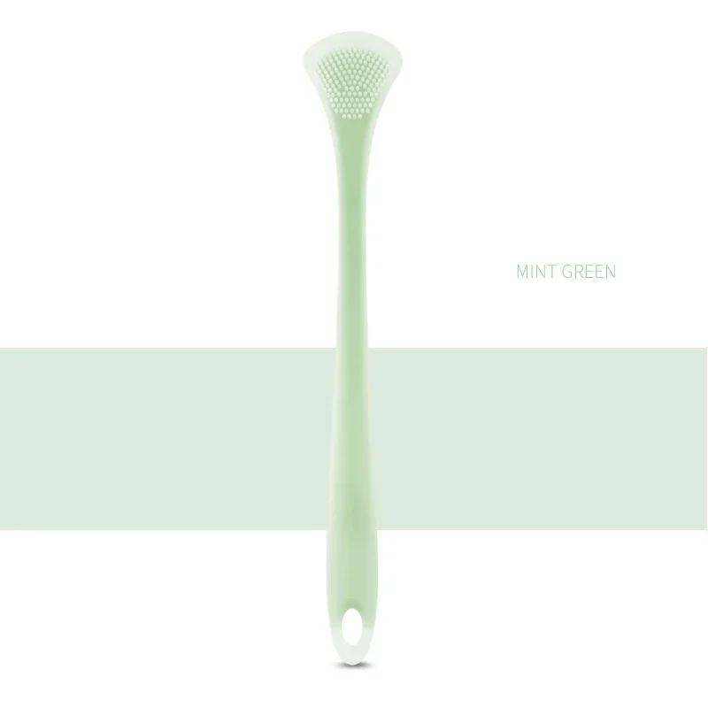 Soft Silicone Tongue Scraper Brush Double Side Massage Tool for Oral Care Fresh Breath Health