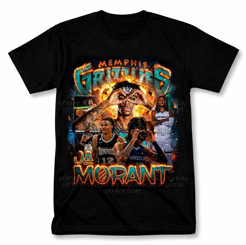 Ja Morant Memphis Grizzlies Graphic T shirt Vintage Style Basketball Fan Tee L