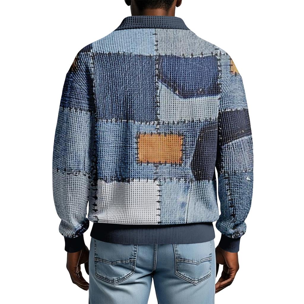 Men's Casual Loose-fitting Top Button-down Collar Long Sleeves
