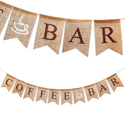 Photo Garland Personalized Banners Letter Decor Decorate Props Party Burlap Coffee