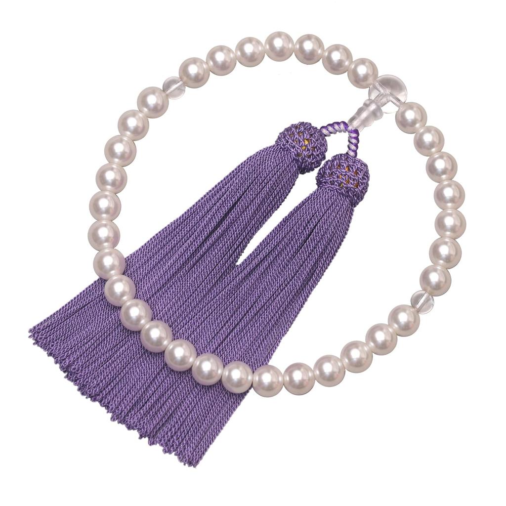 Tsuun Nenjuya Prayer Beads for Women Genuine Crystal Starry Moon Bodhi Tree Prayer Beads for Funerals Funeral Wakes Informal Juzu Comes with Bead Bag