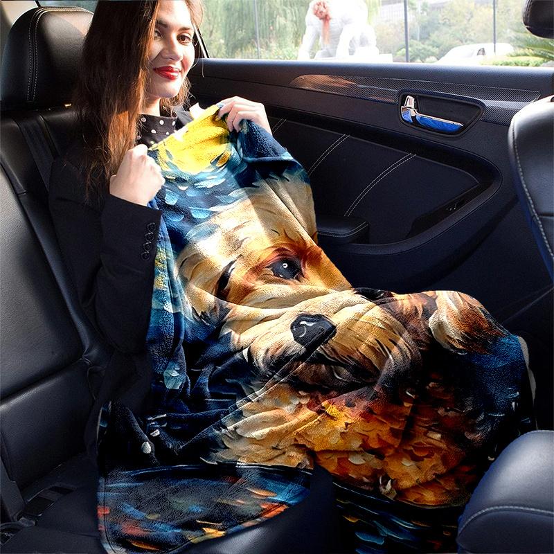 1pc Cute Dog Blanket  Soft Throw for Room Decor, Perfect Gift, Living Room, Travel, Camping, Car Blankets