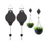 2Pcs Black Retractable Pulley Hook Hanging Pull Down Hanger Garden Flower Plant